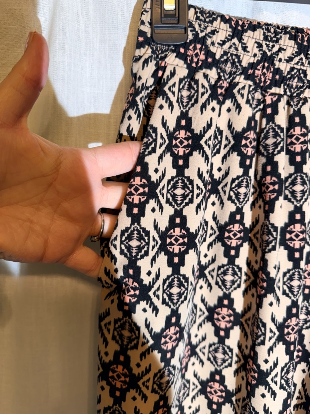 Xhilaration Beige & Black Boho Wide-Leg Harem Pants - Picture 6 of 9